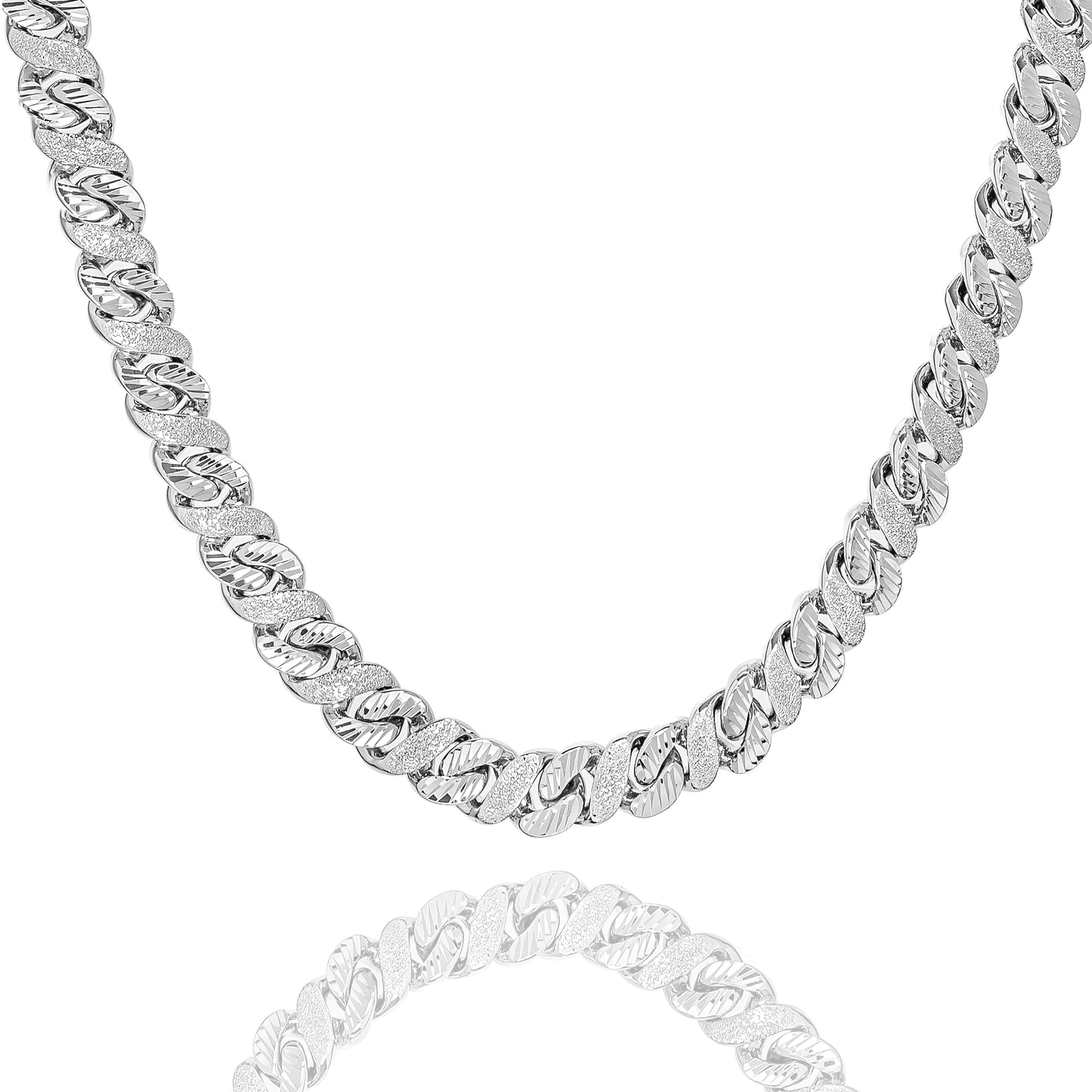 Big Daddy 10 mm zandgestraalde diamant- en stalen ketting Hoofdafbeelding
