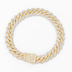Big Daddy 10MM Straight Edge Cuban Diamond Gold Iced Out Bracelet