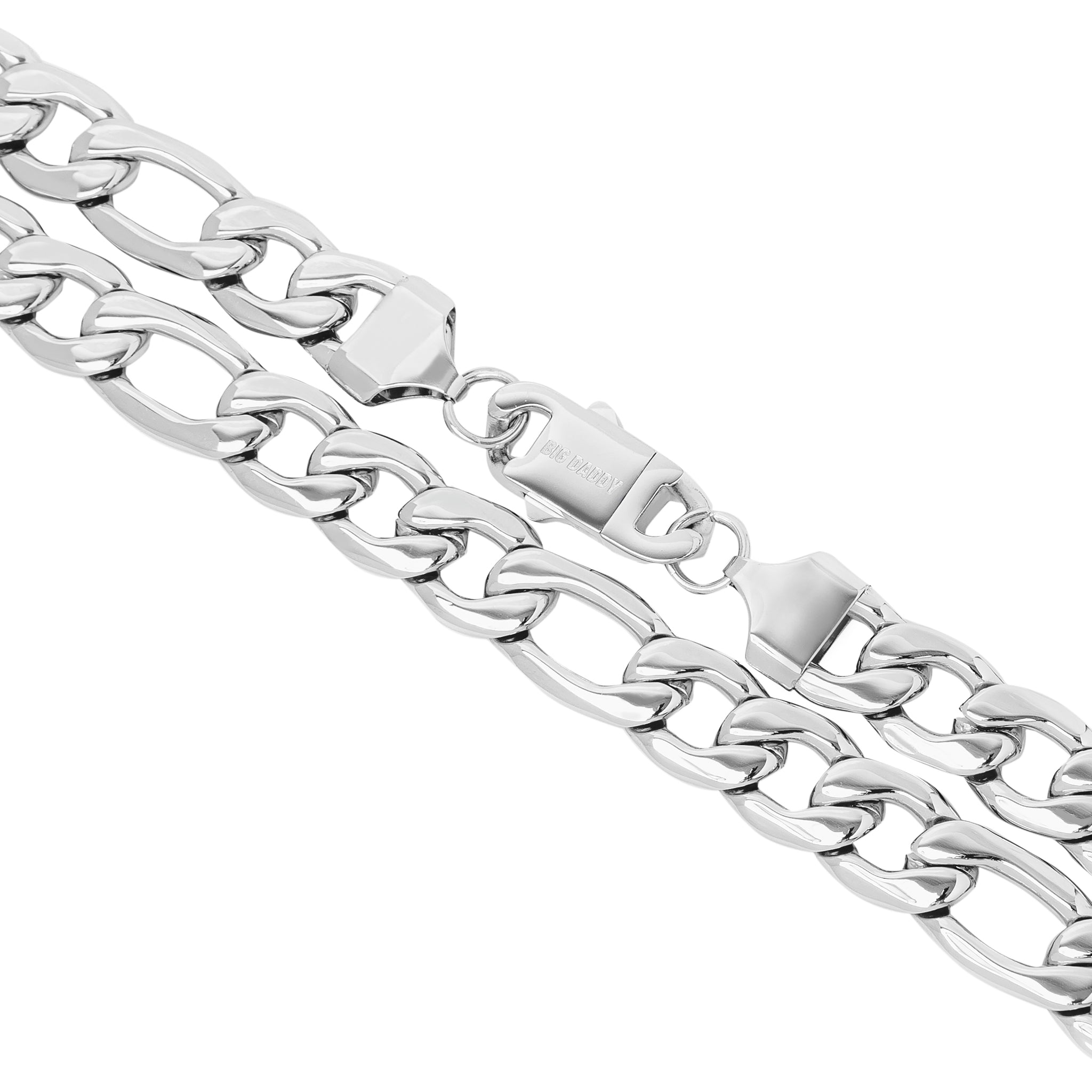 Big Daddy 11MM Silver Steel Figaro Chain Secundaire afbeelding