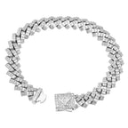Big Daddy 12MM Cuban Baguette Diamond Silver Iced Out Bracelet
