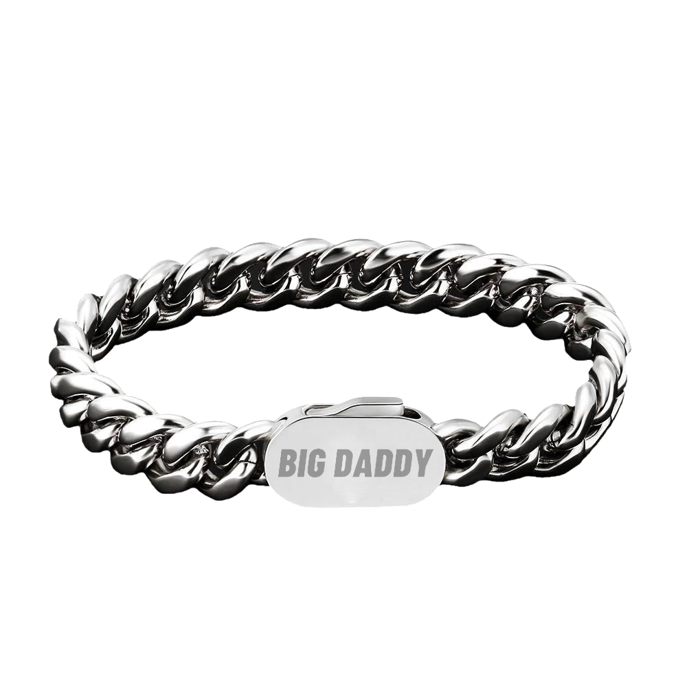 Big Daddy 12mm Cuban Chain Silver Bracelet Hoofdafbeelding