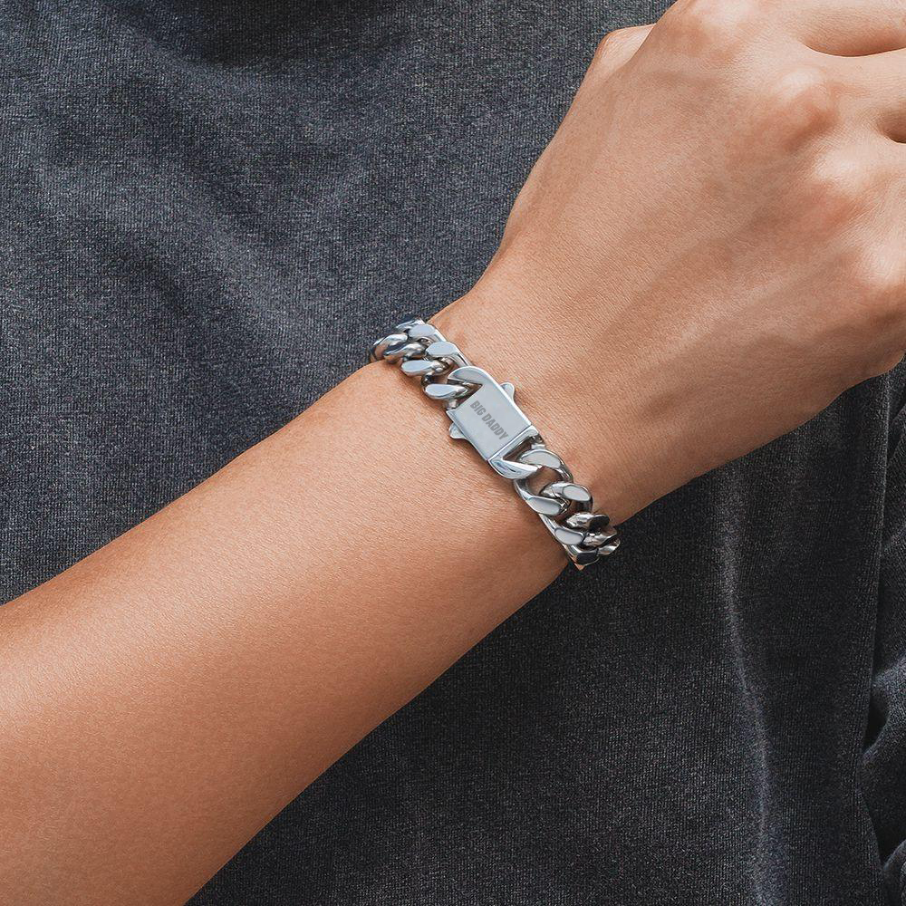 Big Daddy 12mm Cuban Chain Silver Bracelet Secundaire afbeelding