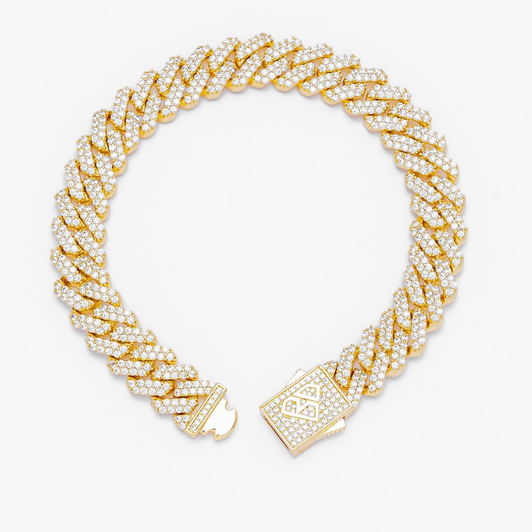 Big Daddy 12MM Full Iced Out Cuban Gold Bracelet Secundaire afbeelding