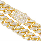 Big Daddy 12MM Gold Diamond Cuban Link Iced Out Chain