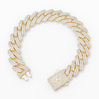 Big Daddy 12MM Gold Diamond Figaro Iced Out Bracelet