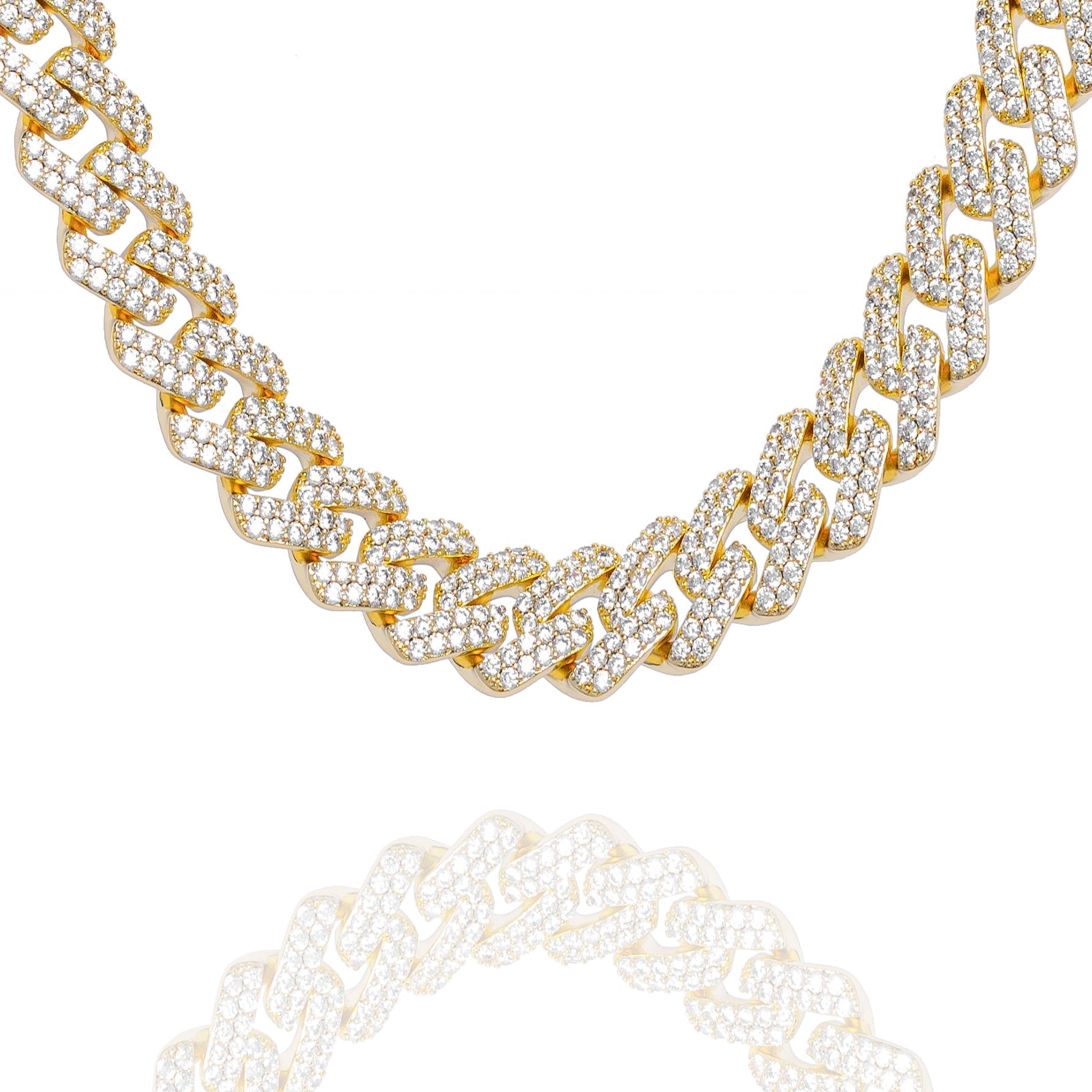 Big Daddy 12MM Gold Diamond Figaro Iced Out Chain