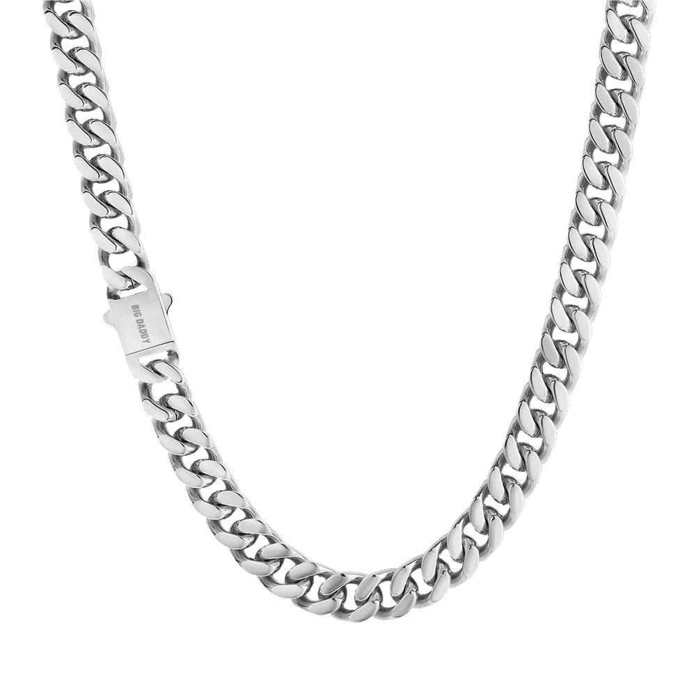 Big Daddy 12mm Silver Cuban Chain Hoofdafbeelding