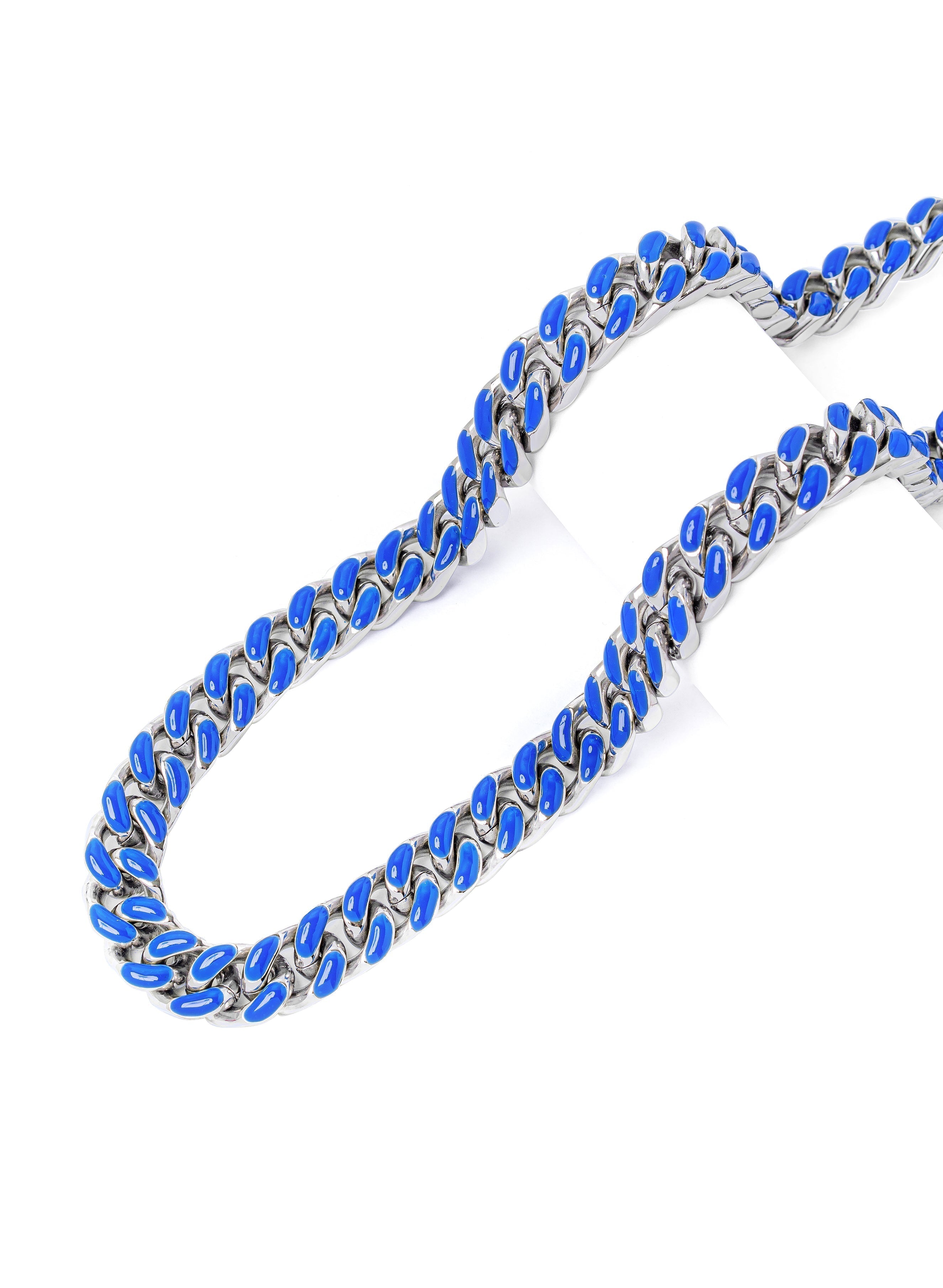 Big Daddy 13MM Enamel Blue Steel Cuban Chain Secundaire afbeelding