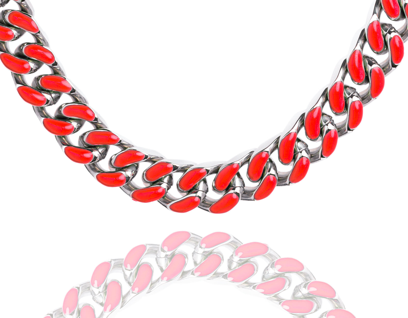 Big Daddy 13MM Enamel Red Steel Cuban Chain Hoofdafbeelding