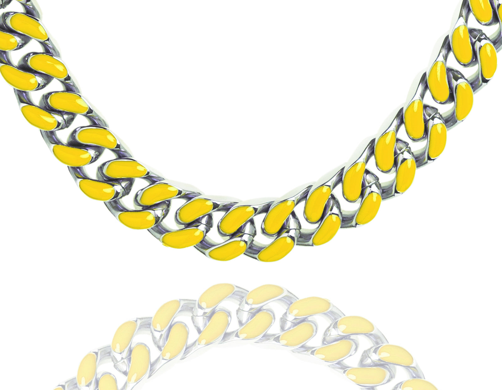 Big Daddy 13MM Enamel Yellow Steel Cuban Chain Hoofdafbeelding