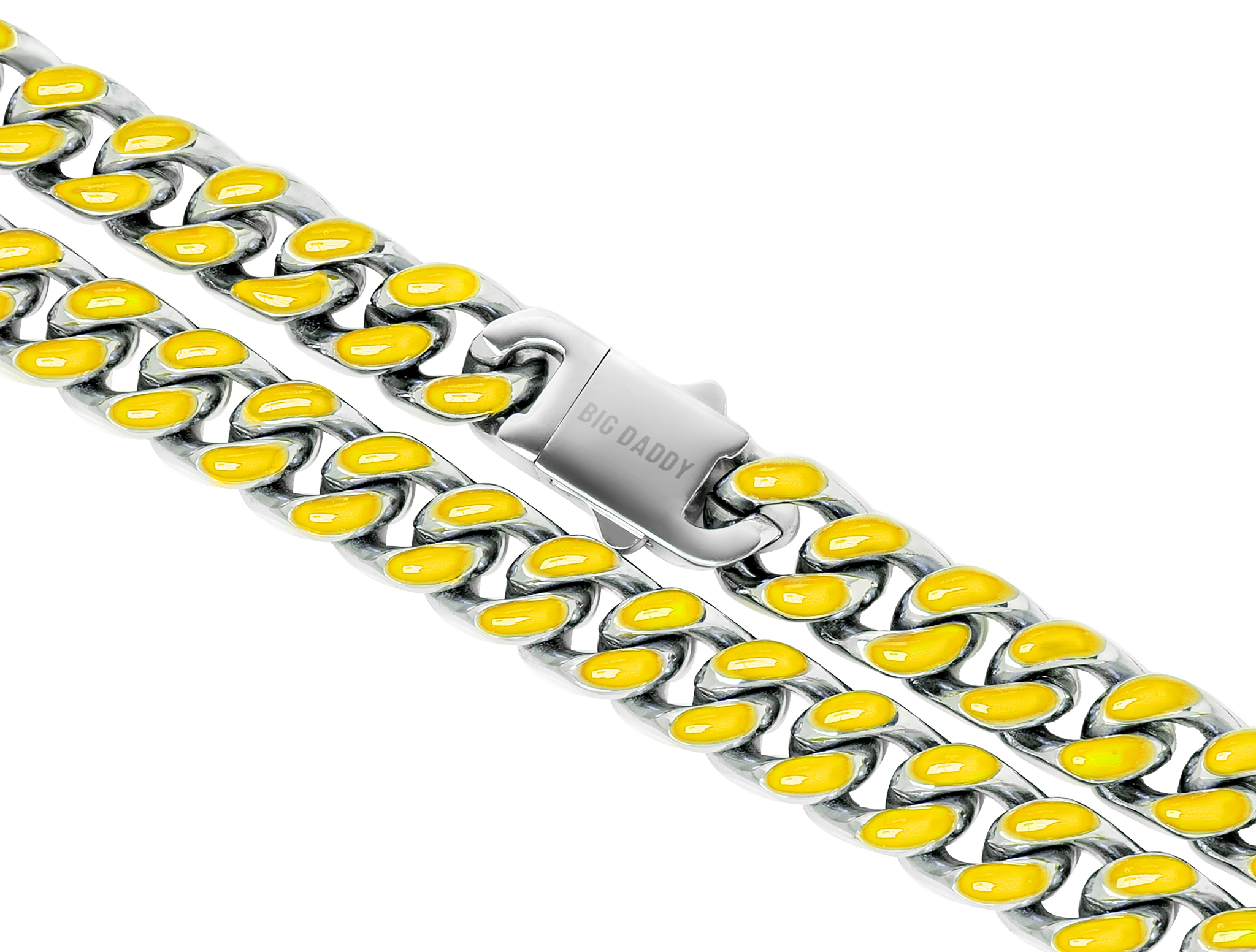 Big Daddy 13MM Enamel Yellow Steel Cuban Chain Secundaire afbeelding