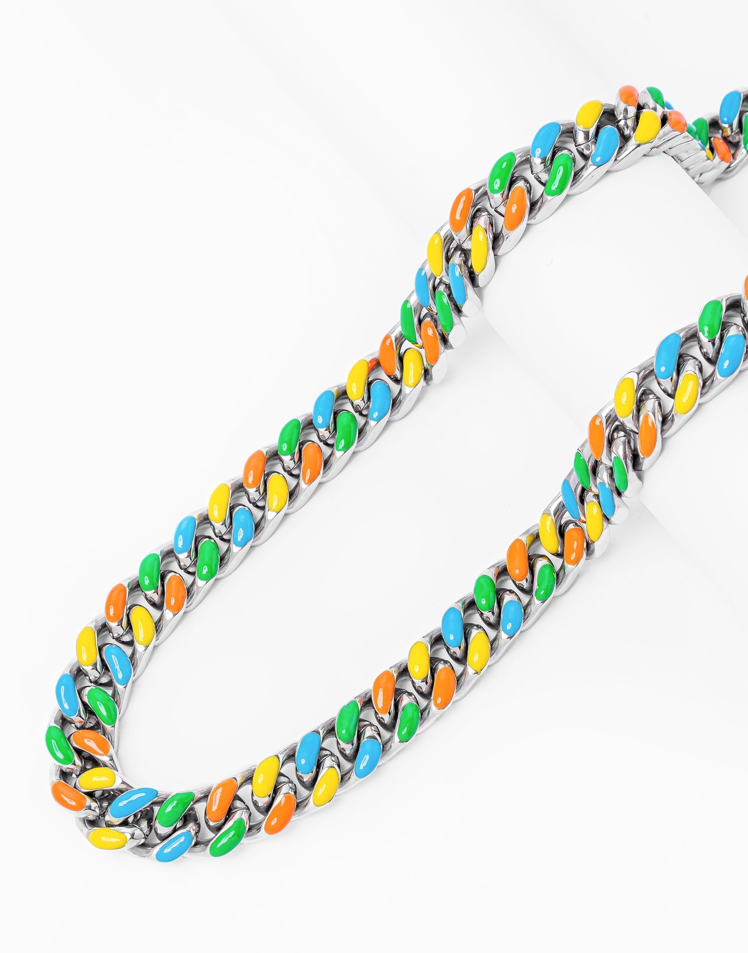 Big Daddy 13MM Mutli-colour Enamel Steel Cuban Chain Secundaire afbeelding
