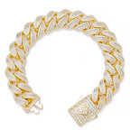 Big Daddy 18MM Baguette Gold Iced Out Cuban Link Bracelet