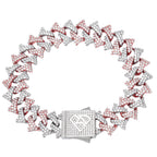 Big Daddy 18MM Solid Two-Tone Spiked Iced Out Diamond Bracelet