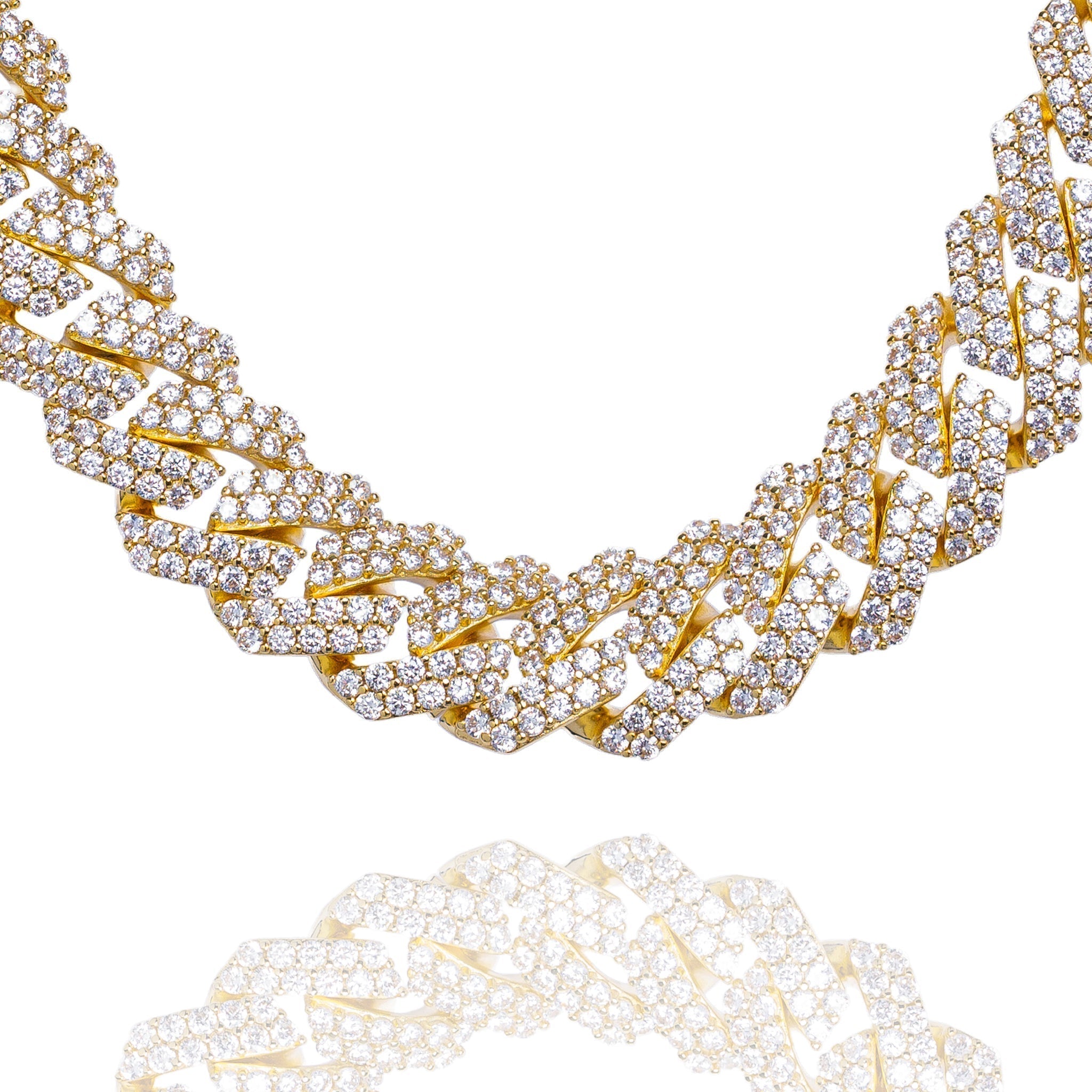 Big Daddy 19MM Straight Edge Cuban Diamond Gold Iced Out Chain Main image