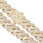 Big Daddy 19MM Straight Edge Cuban Diamond Gold Iced Out Chain