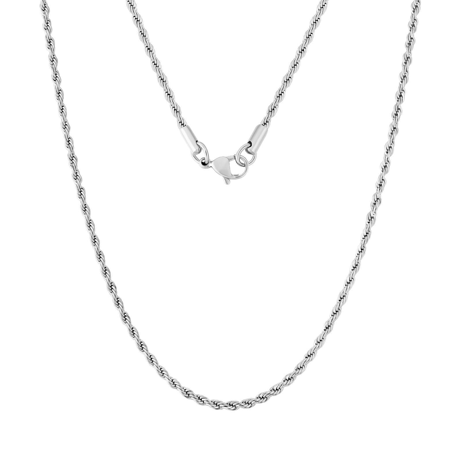 Big Daddy 2.5mm Stainless Steel Silver Rope Chain Secundaire afbeelding
