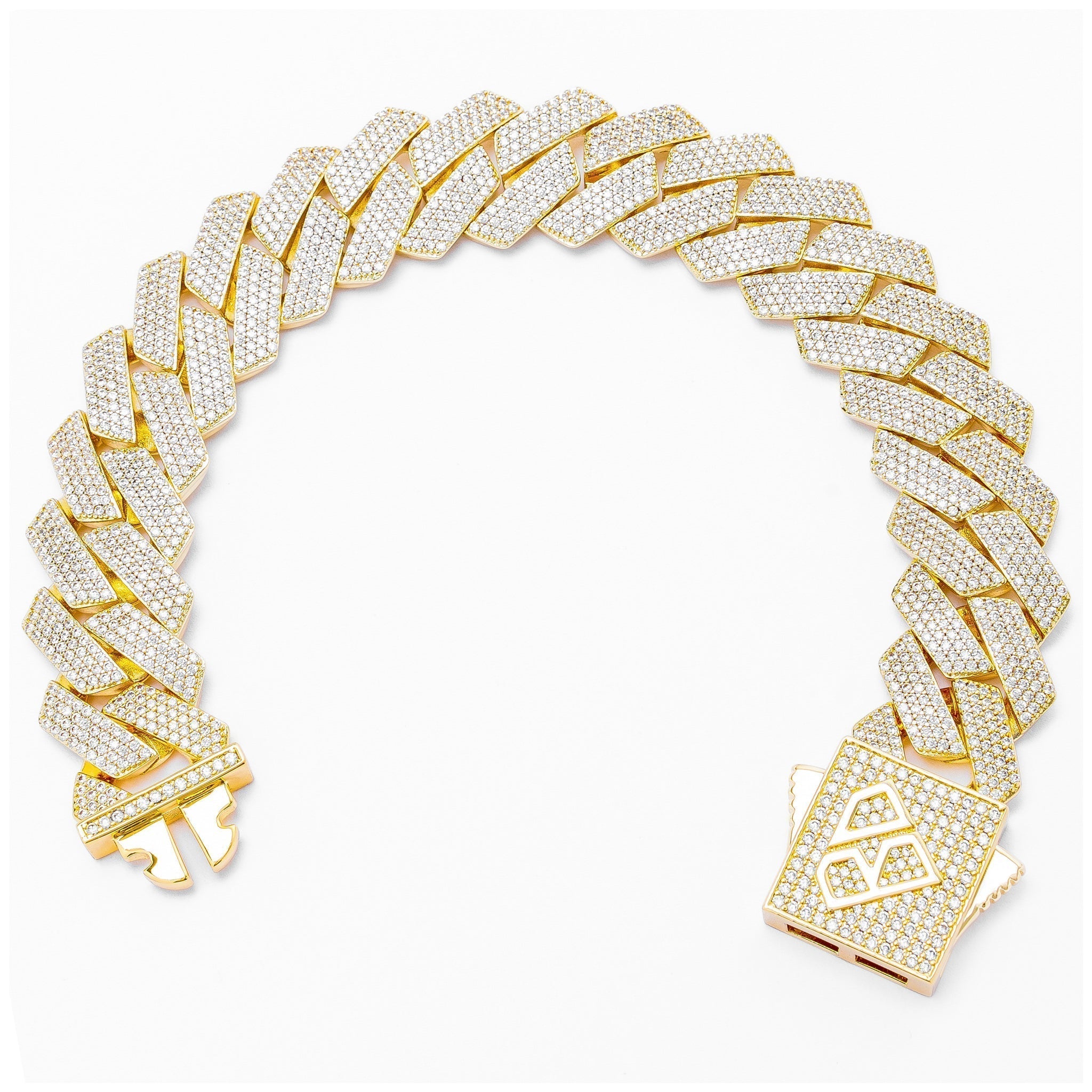 Big Daddy 20MM Iced Out Cuban Link Gold Bracelet Secundaire afbeelding