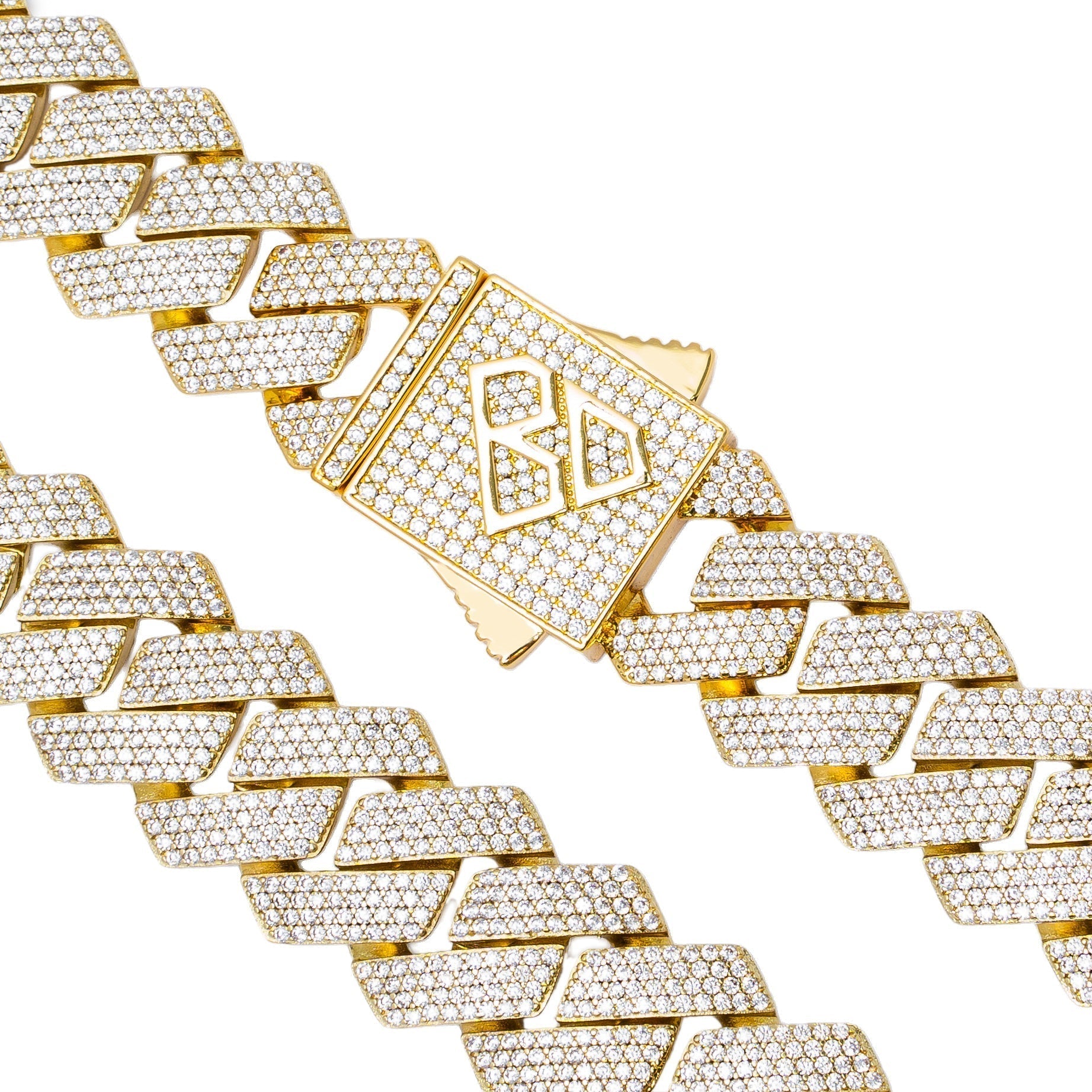 Big Daddy 20MM Iced Out Cuban Link Gold Chain Secundaire afbeelding