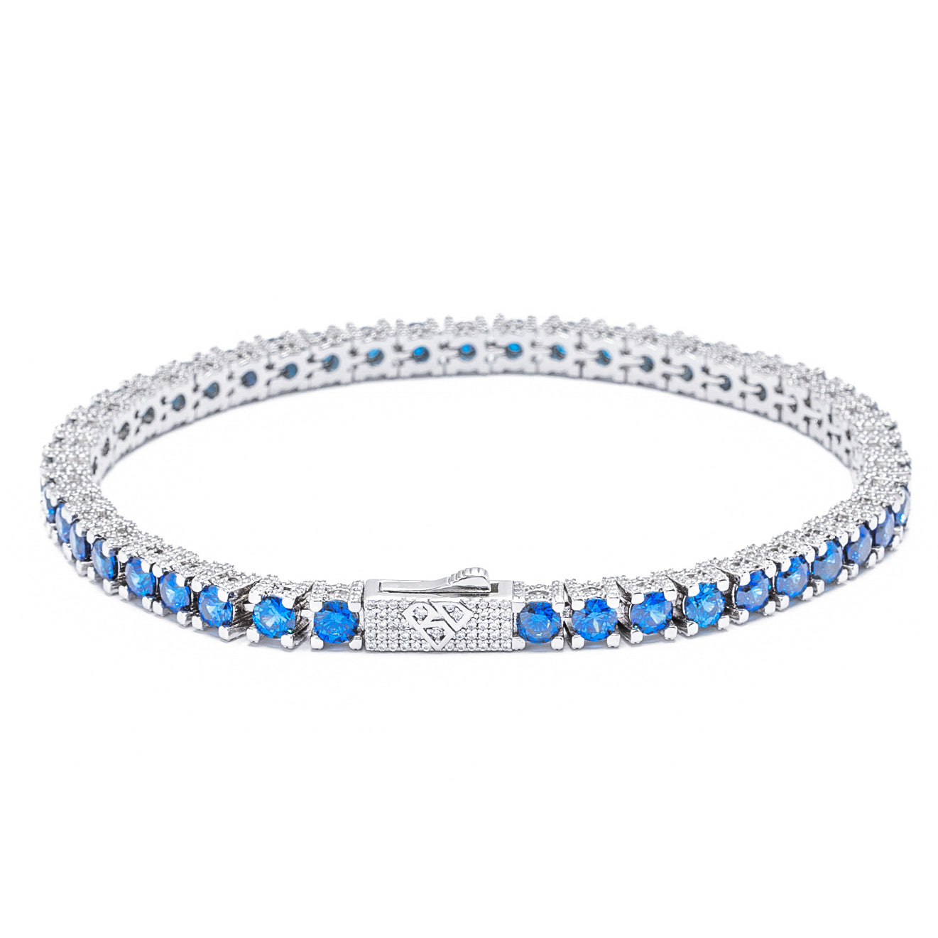 Big Daddy 4 mm zilverblauwe tennisarmband Hoofdafbeelding