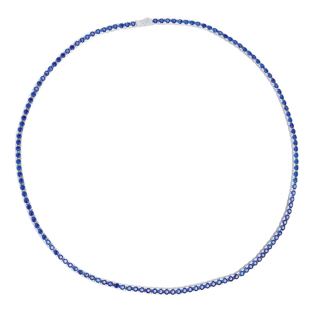 Big Daddy 4MM Silver Blue Tennis Iced Out Chain