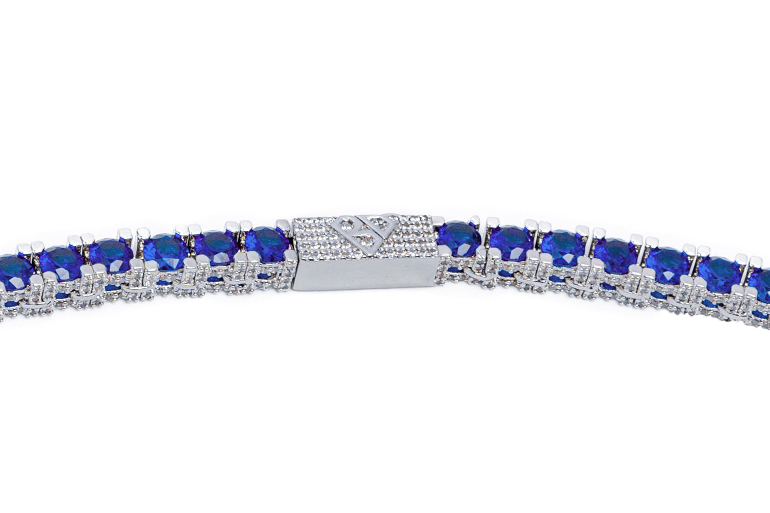 Big Daddy 4 mm zilverblauwe tennisketting Secundaire afbeelding