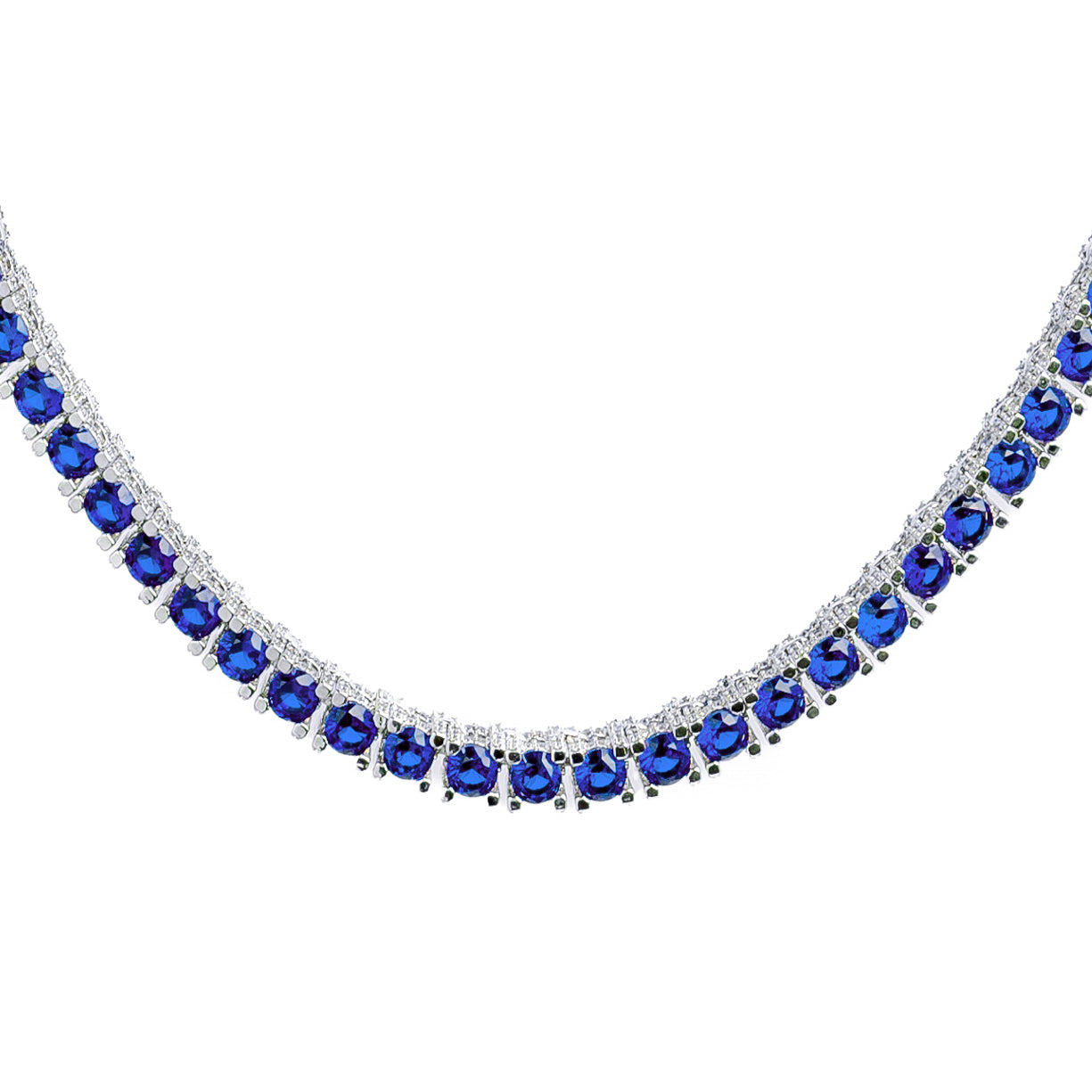Big Daddy 4 mm zilverblauwe tennisketting Hoofdafbeelding