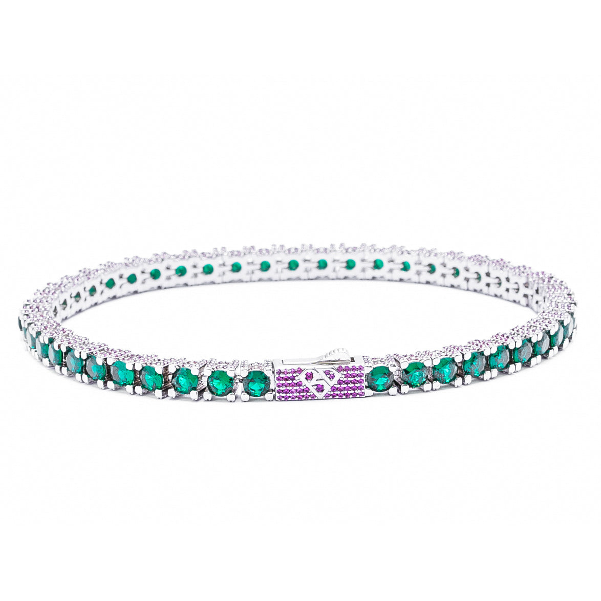 Big Daddy 4MM zilvergroene tennisarmband Hoofdafbeelding