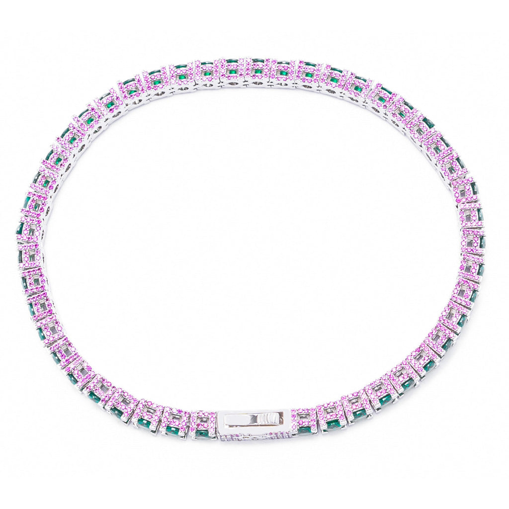 Big Daddy 4MM Silver Green Tennis Iced Out Bracelet