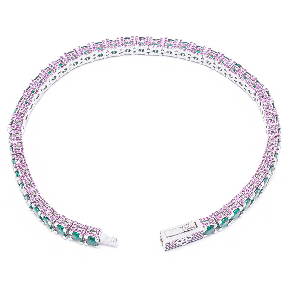 Big Daddy 4MM Silver Green Tennis Iced Out Bracelet Secundaire afbeelding