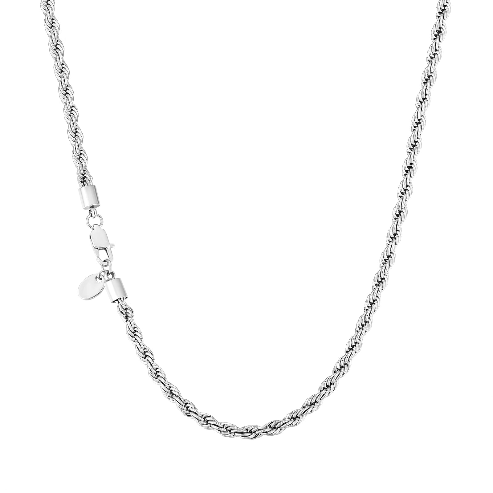 Big Daddy 4 mm roestvrijstalen zilverkleurige touwketting Secundaire afbeelding