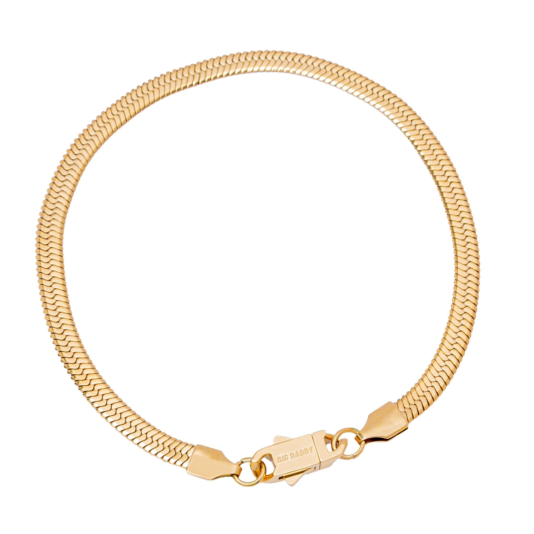 Big Daddy 5MM Gold Flat Herringbone Bracelet Hoofdafbeelding