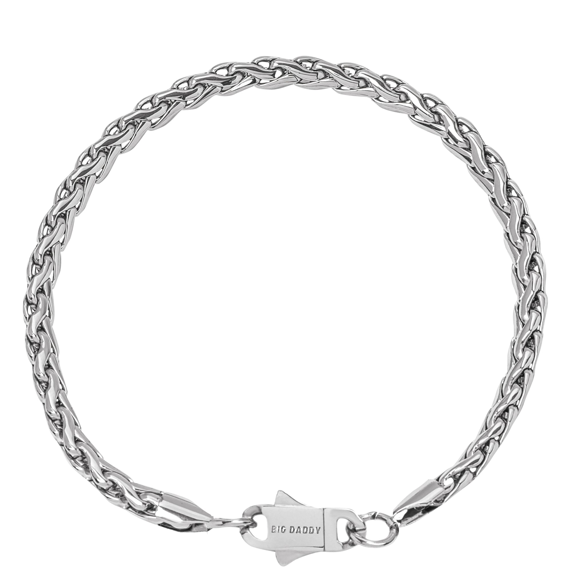 Big Daddy 5 mm zilveren stalen Spiga touwarmband Hoofdafbeelding