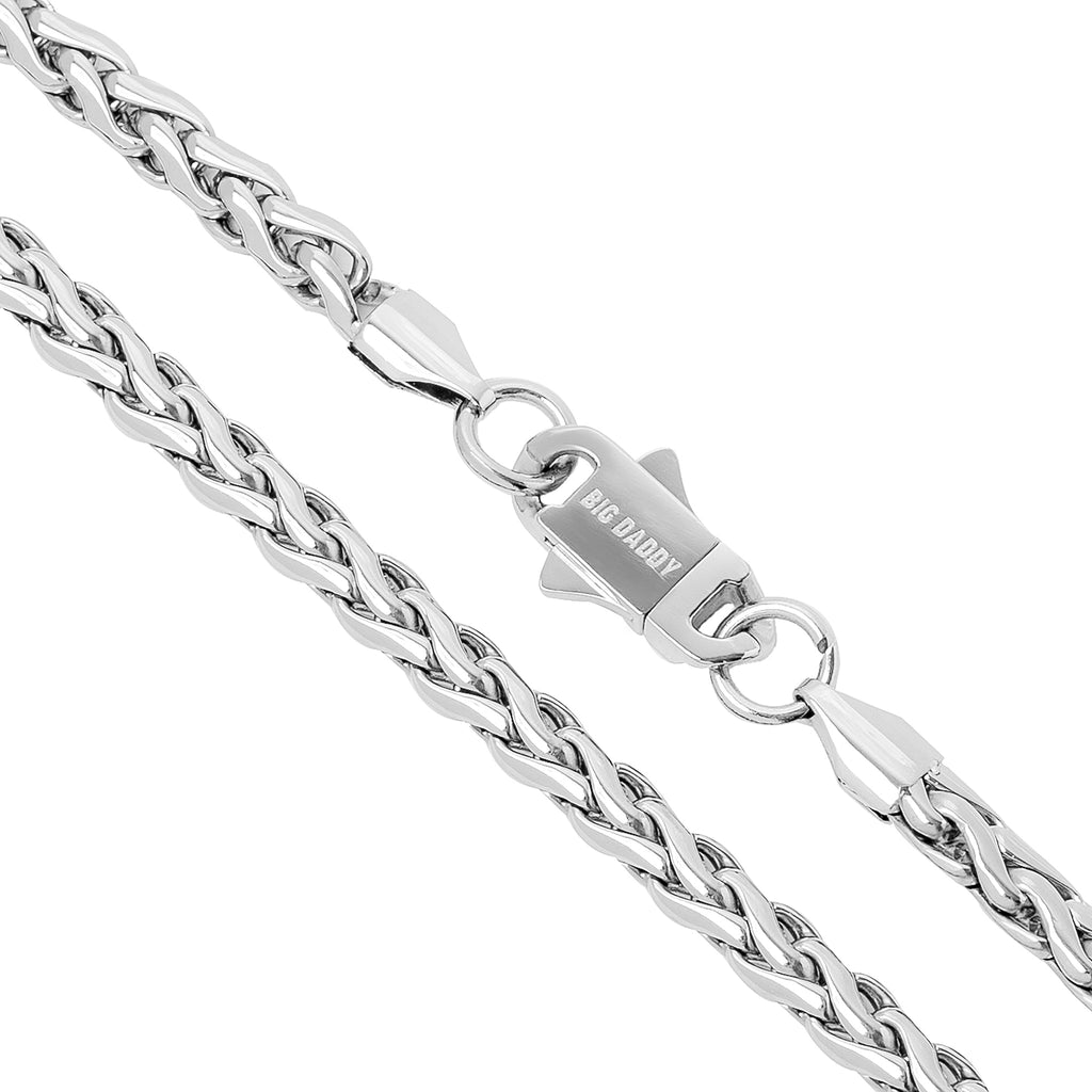 Big Daddy 5MM Silver Steel Spiga Rope Chain