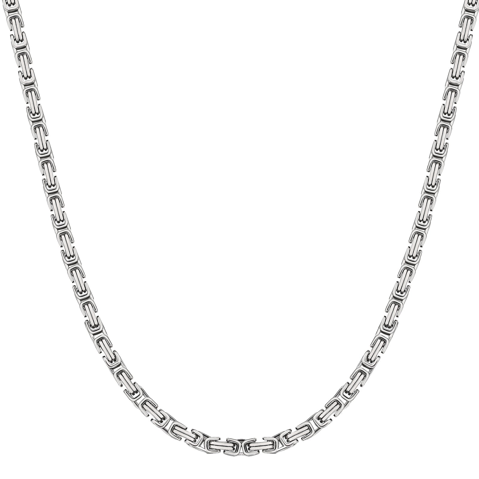Big Daddy 5 mm roestvrijstalen Byzantijns zilveren ketting Secundaire afbeelding