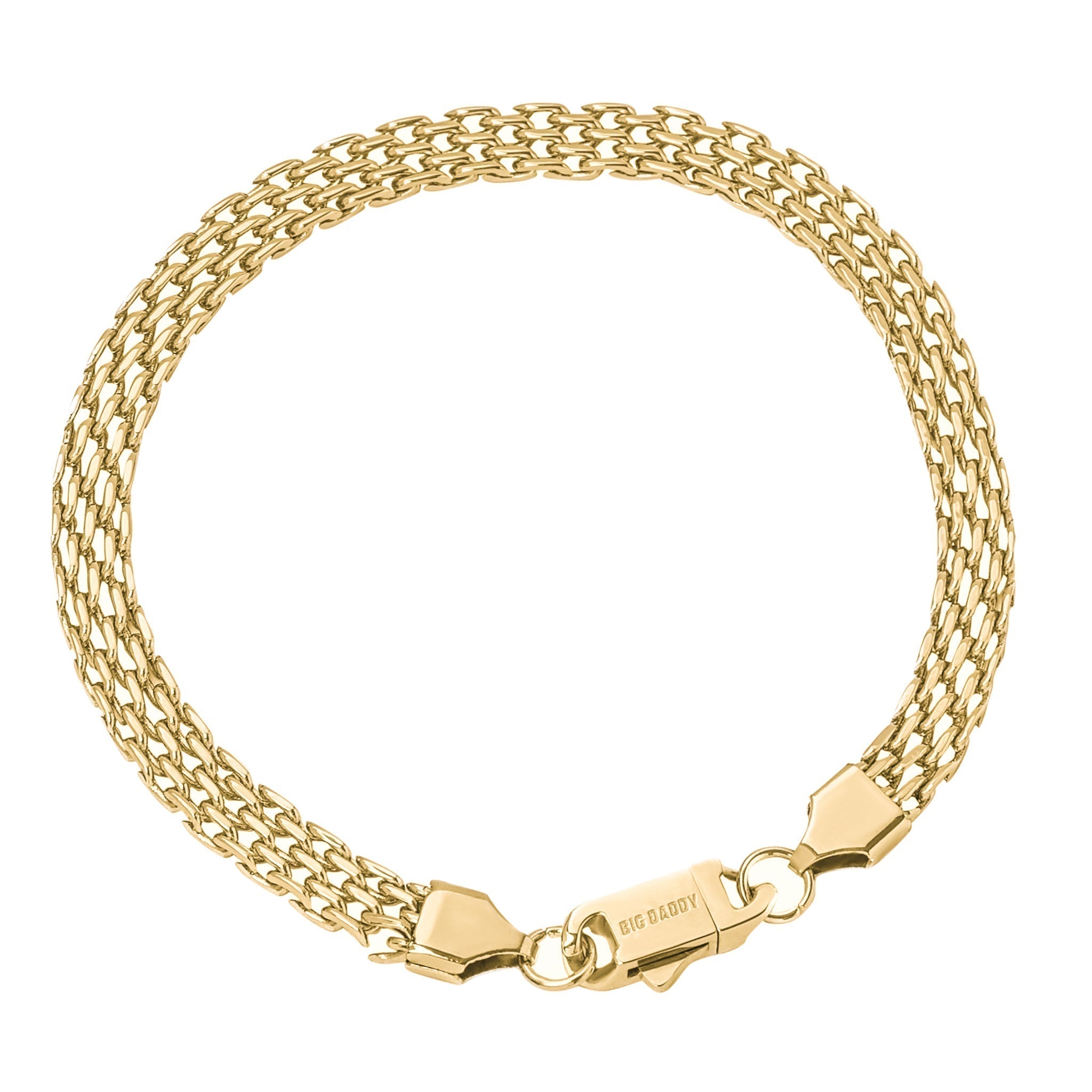 Big Daddy 6MM Gold Flat Herringbone Bracelet Hoofdafbeelding