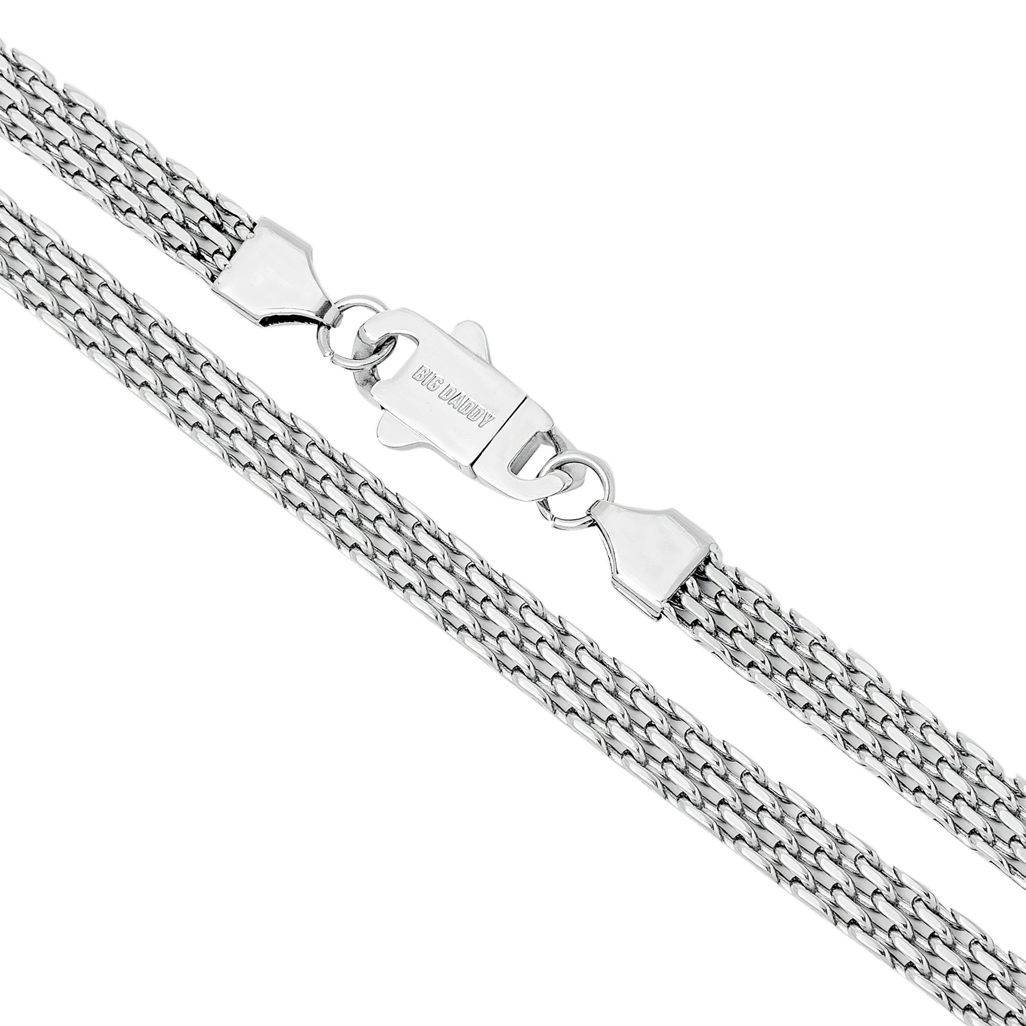 Big Daddy 6 mm zilveren platte ketting met visgraatmotief Secundaire afbeelding