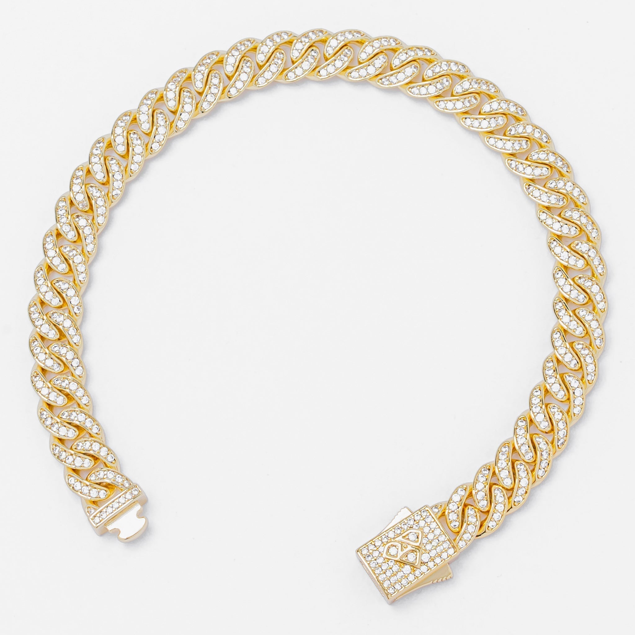 Big Daddy 8MM Bling Cuban Gold Iced Out Bracelet Secundaire afbeelding
