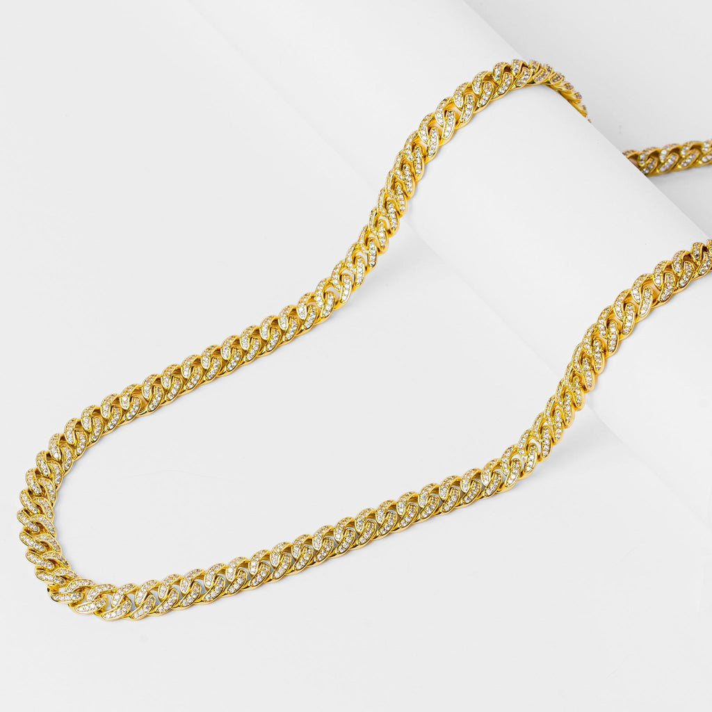 Big Daddy 8MM Bling Curb Cuban Gold Iced Out Chain