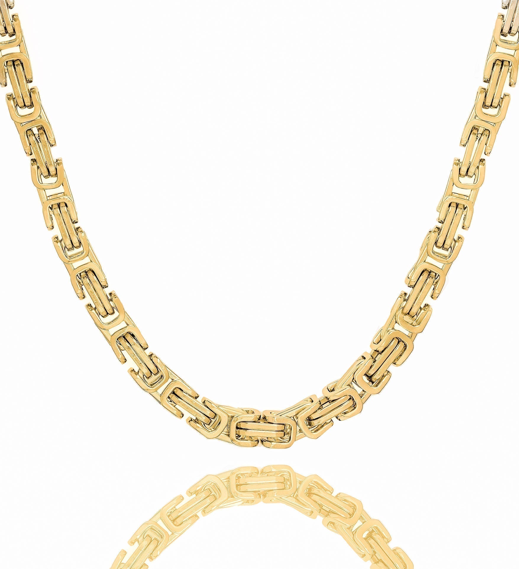 Big Daddy 8MM Byzantine Link 18K Gold Chain Hoofdafbeelding