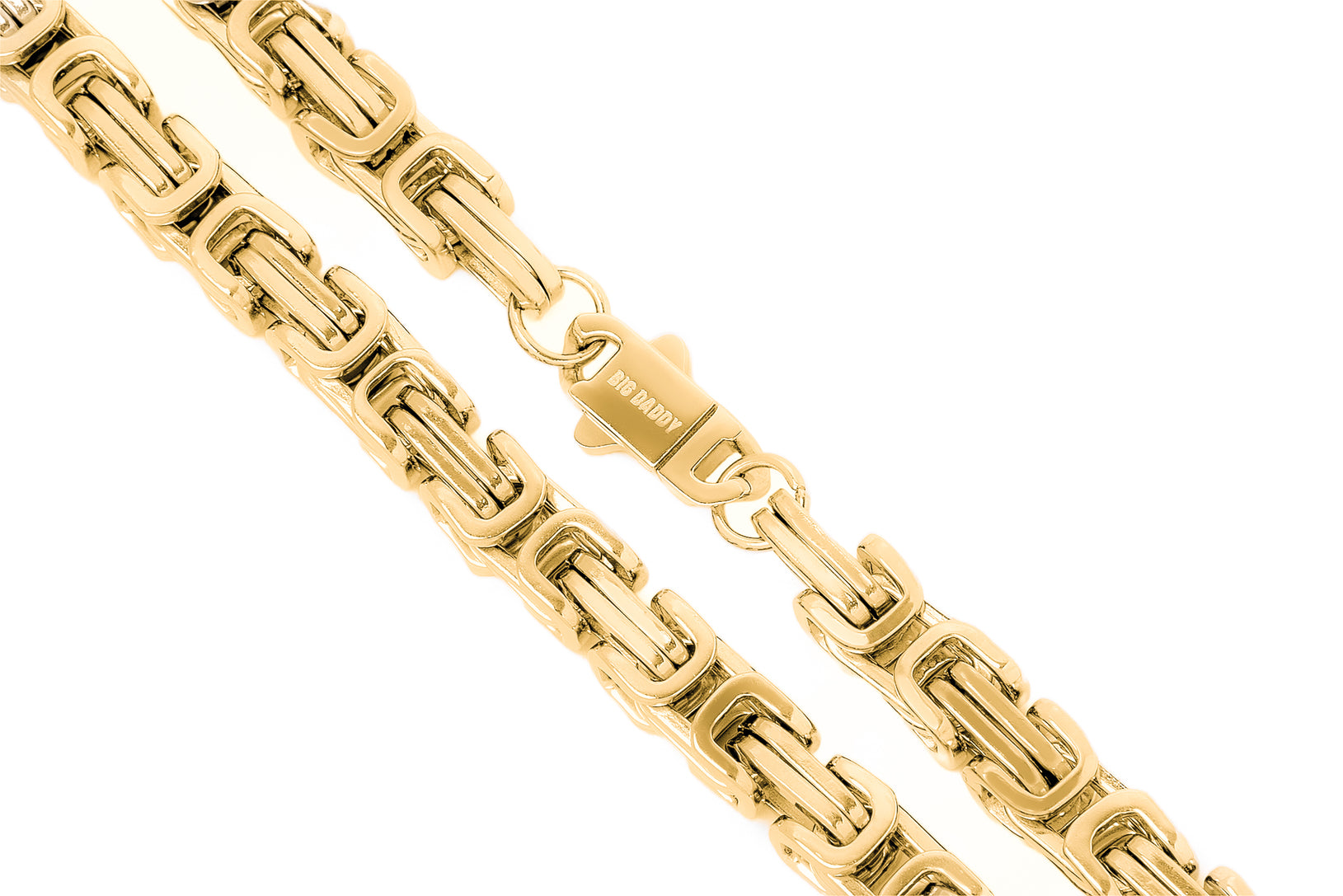 Big Daddy 8MM Byzantine Link 18K Gold Chain Secundaire afbeelding
