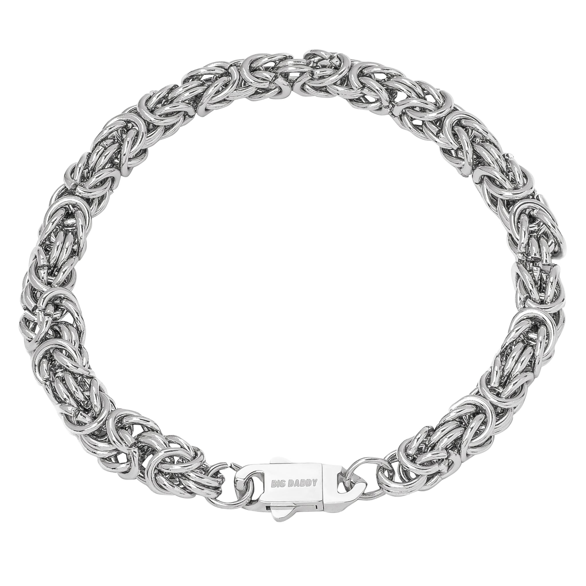 Big Daddy 8MM Byzantijnse schakelarmband van zilver en staal Hoofdafbeelding