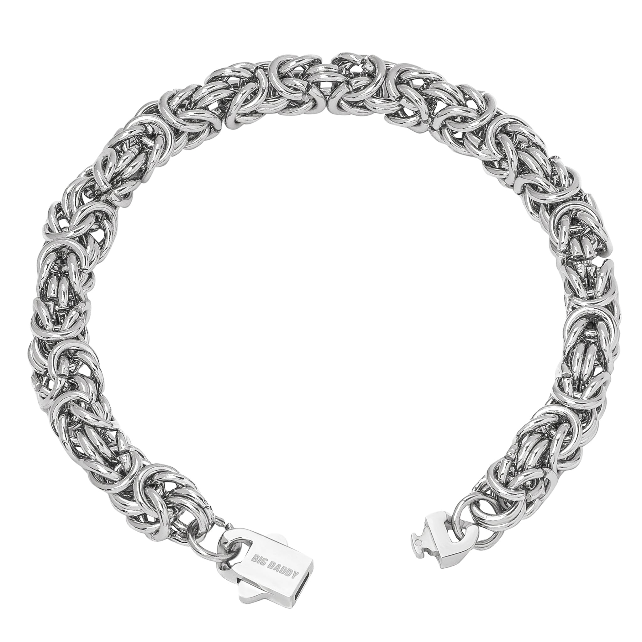 Big Daddy 8MM Byzantine Link Silver Steel Bracelet Secondary image