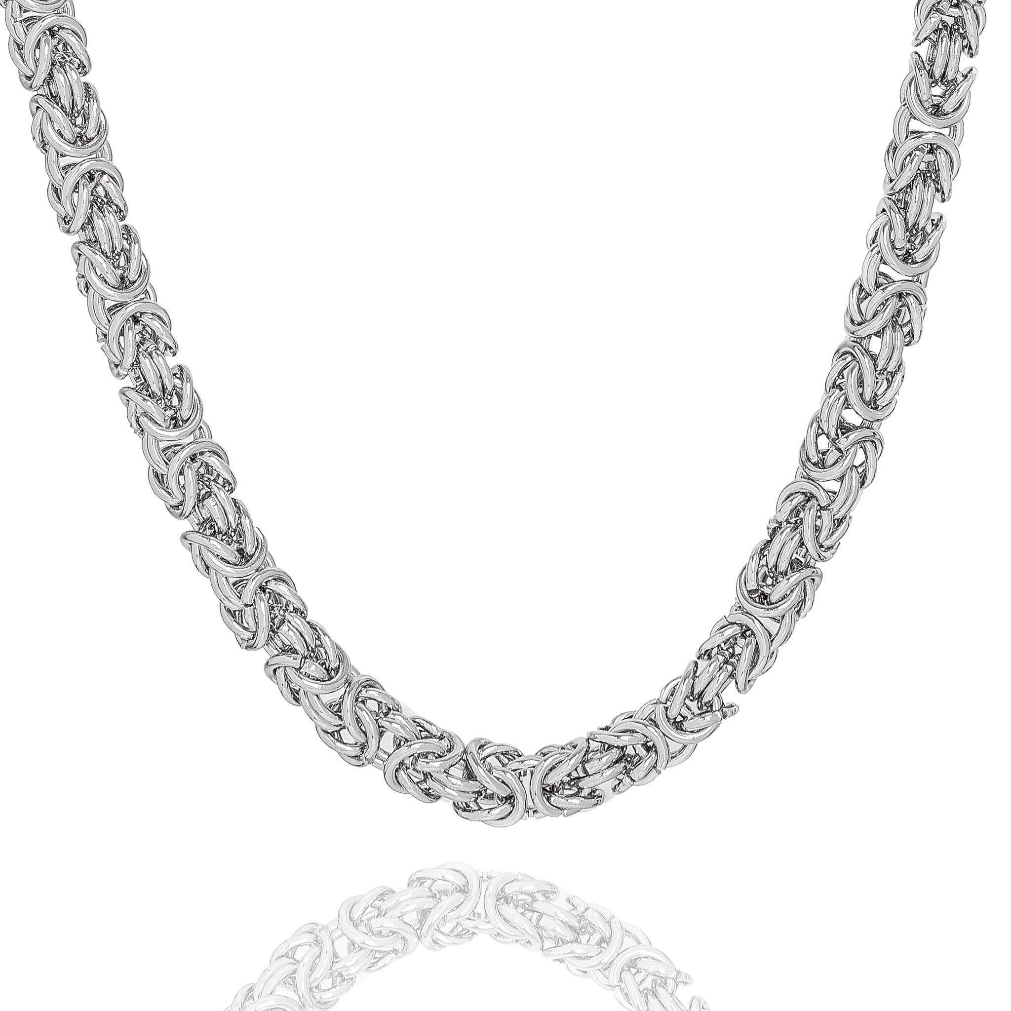 Big Daddy 8MM Byzantine Link Silver Steel Chain Hoofdafbeelding