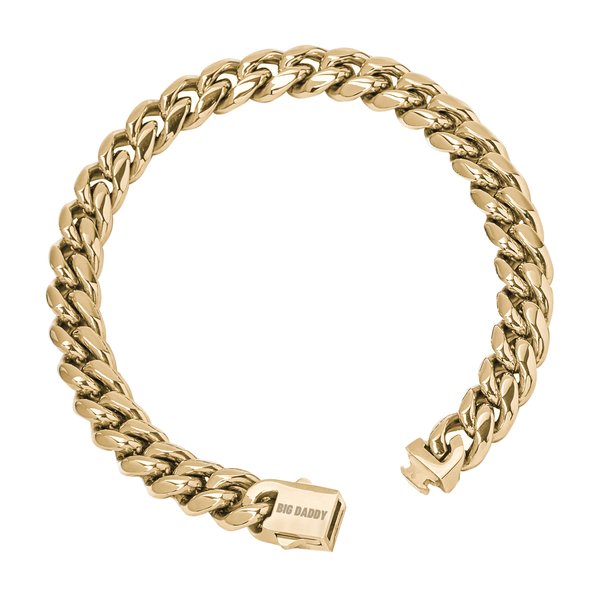 Big Daddy 8MM Cuban Link 18K Gold Bracelet Secundaire afbeelding