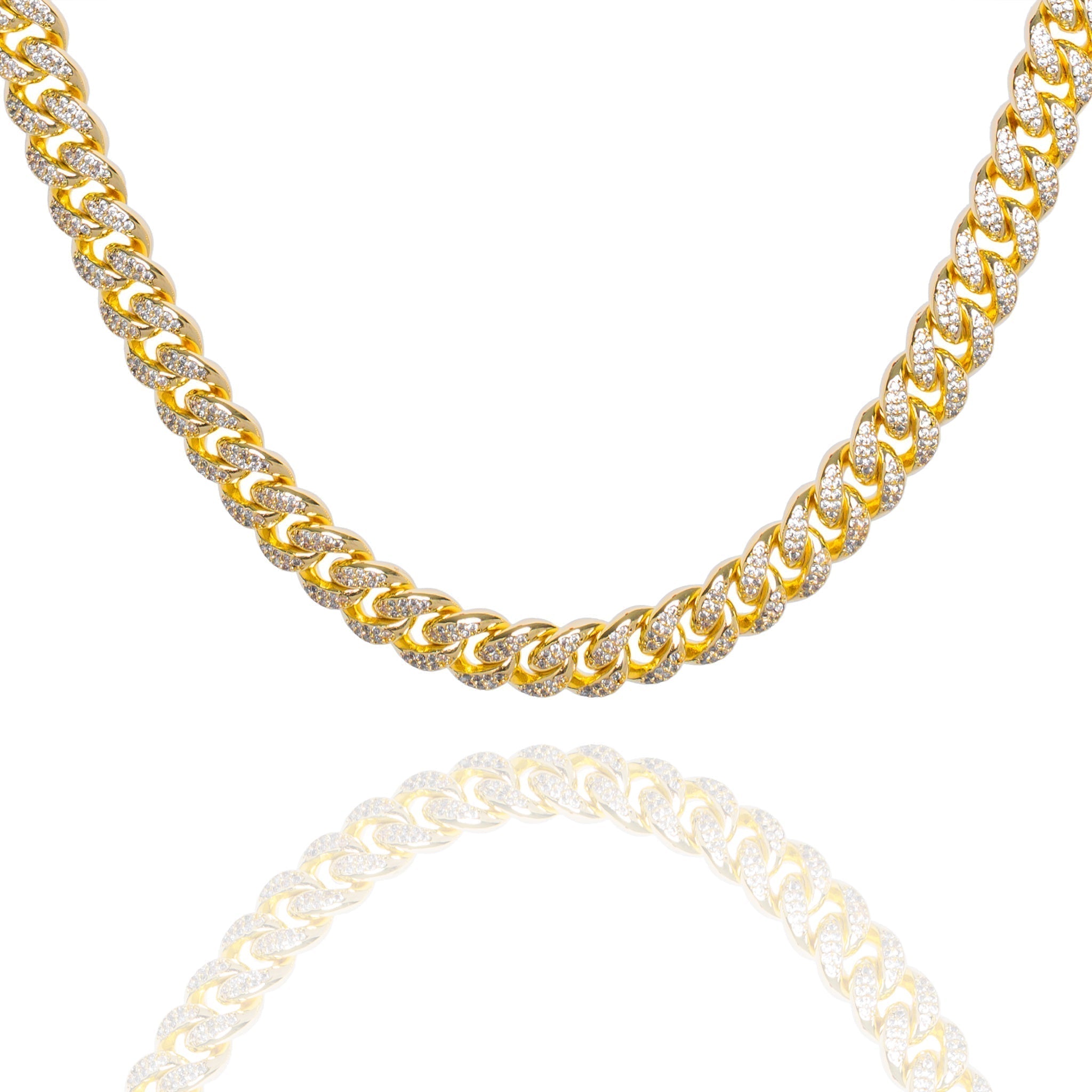 Big Daddy 8MM Cuban Link Gold Iced Out Chain Hoofdafbeelding