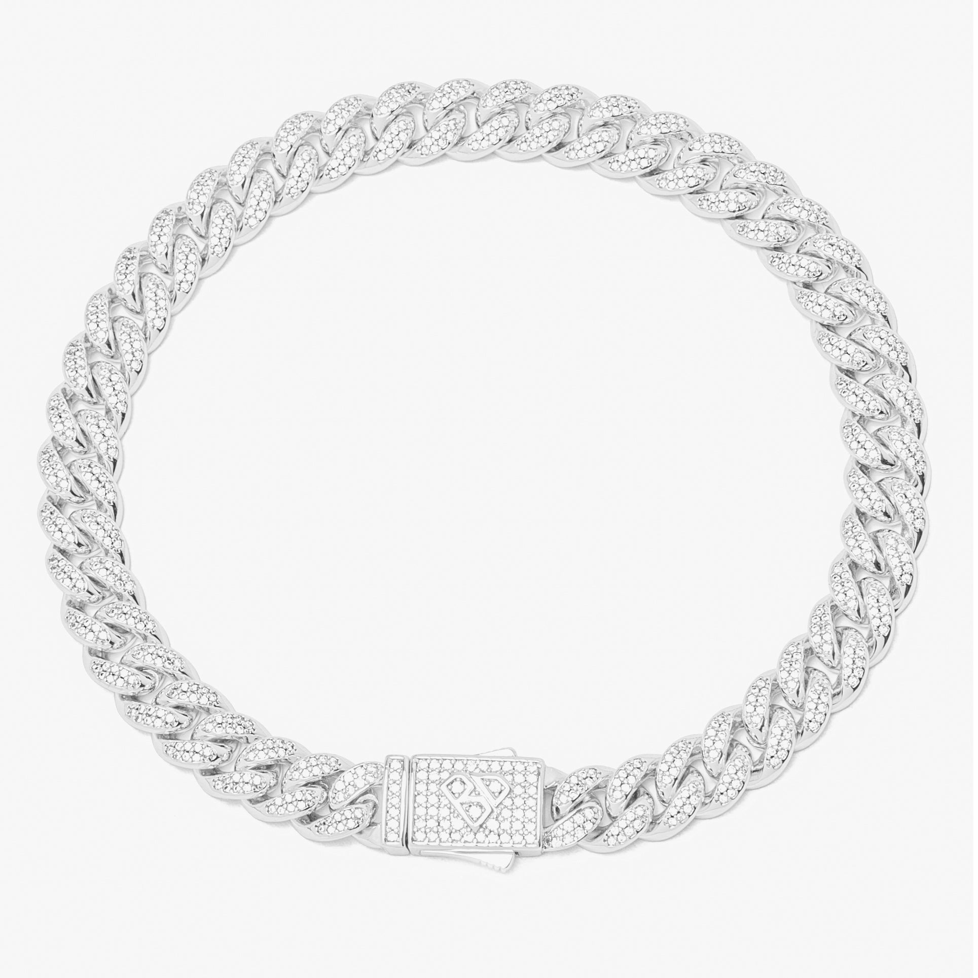 Big Daddy 8MM Cuban Link Rhodium Iced Out Armband Hoofdafbeelding