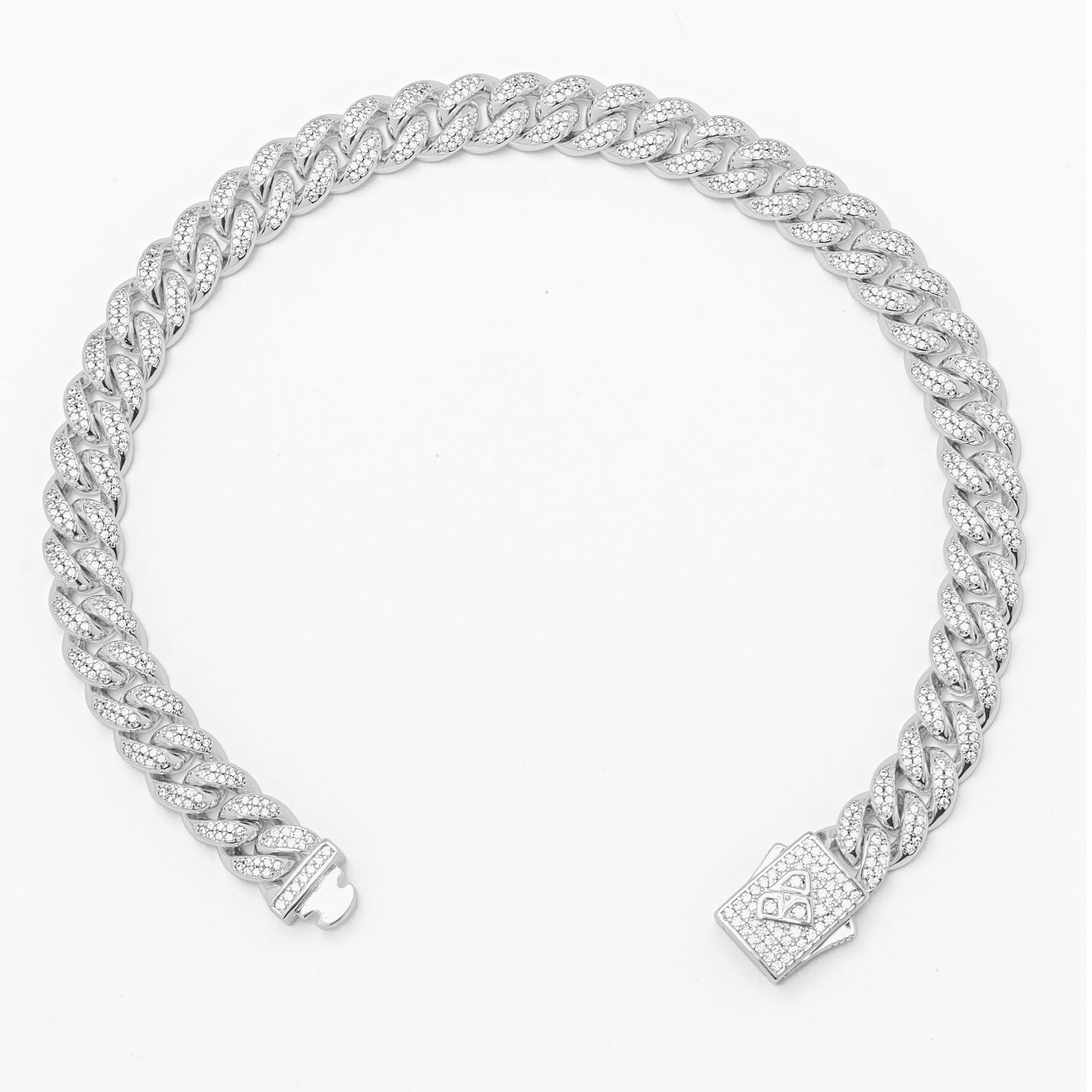 Big Daddy 8MM Cuban Link Rhodium Iced Out Armband Secundaire afbeelding
