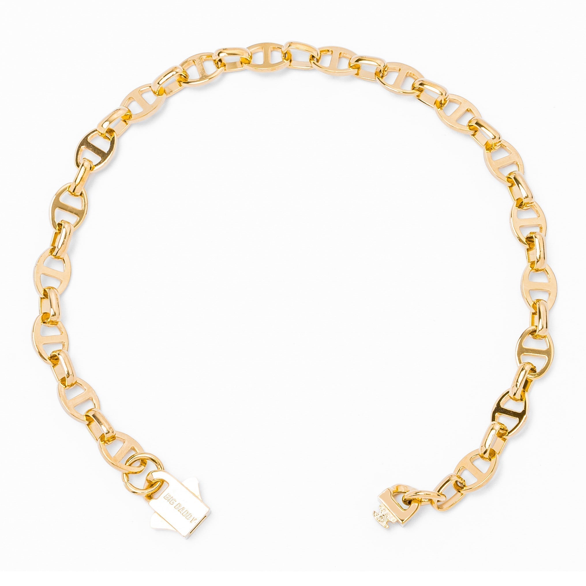 Big Daddy 8MM Gold Mariner Link Bracelet Secundaire afbeelding