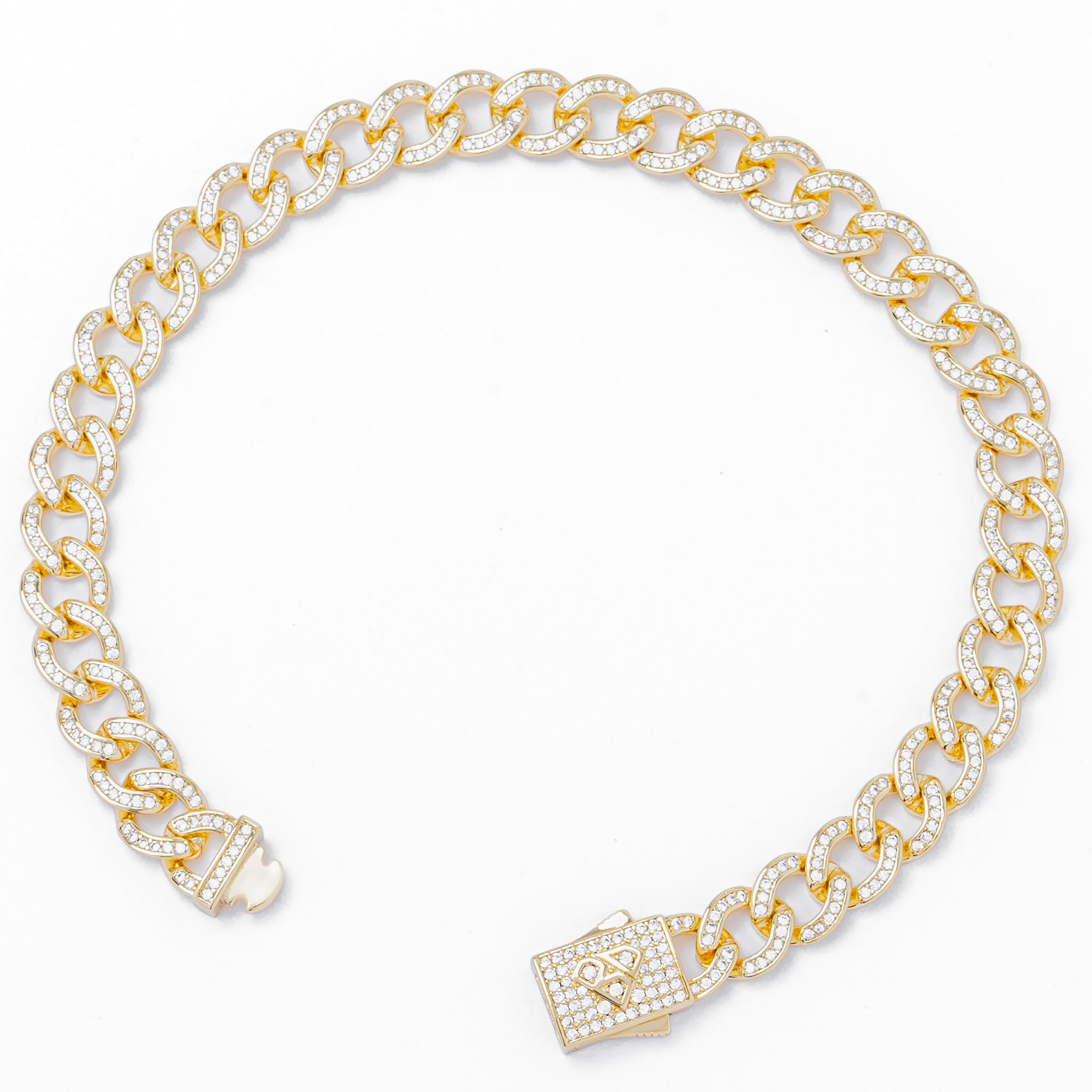 Big Daddy 8MM Iced Curb Cuban Gold Bracelet Secundaire afbeelding